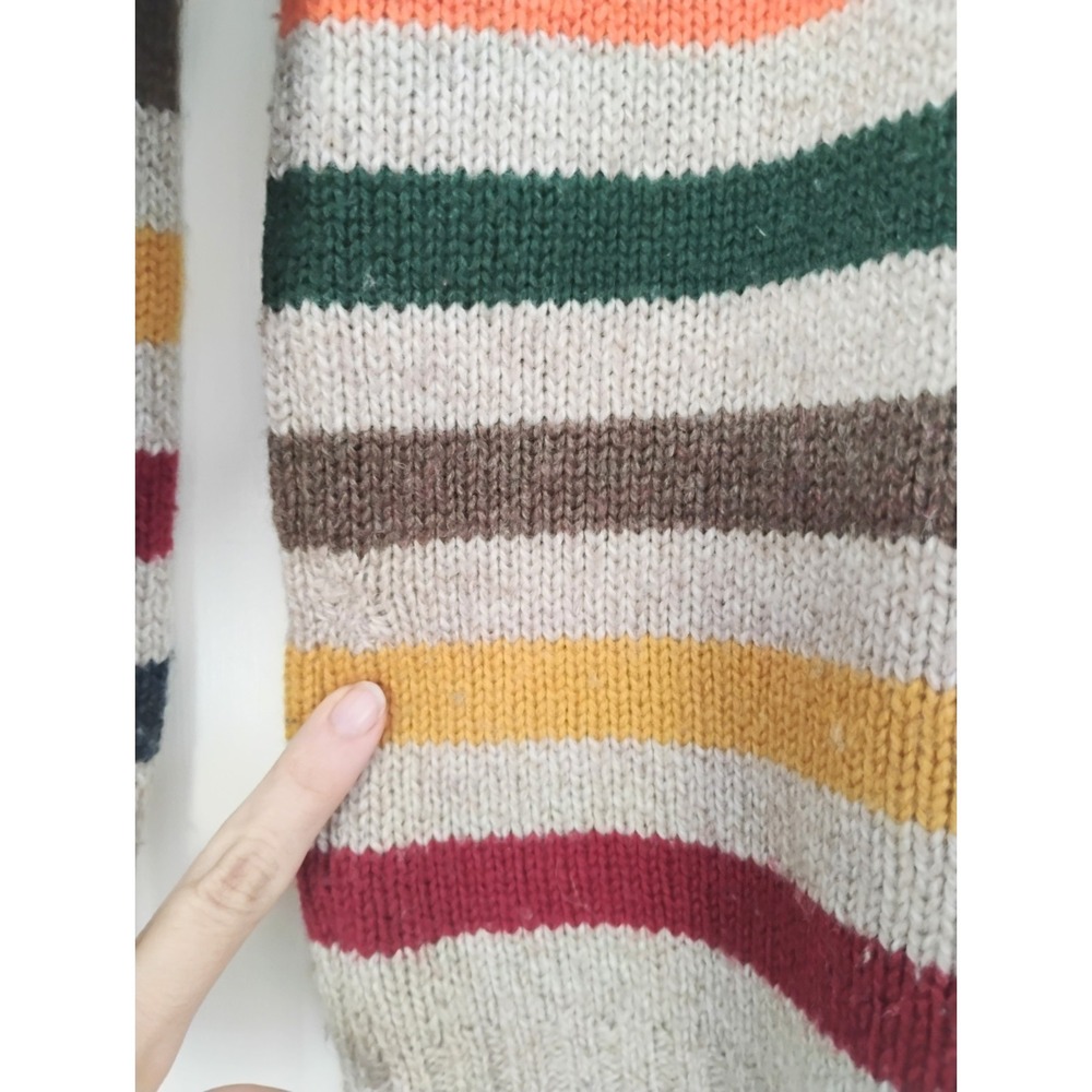 VTG Gap Kids Sweater XXL Adult S/M Multicolor Striped Lambswool Crewneck Knit - Picture 5 of 7